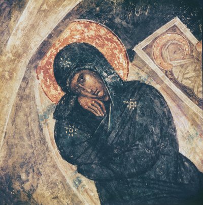 La Natividad (detalle de la Virgen) de Byzantine